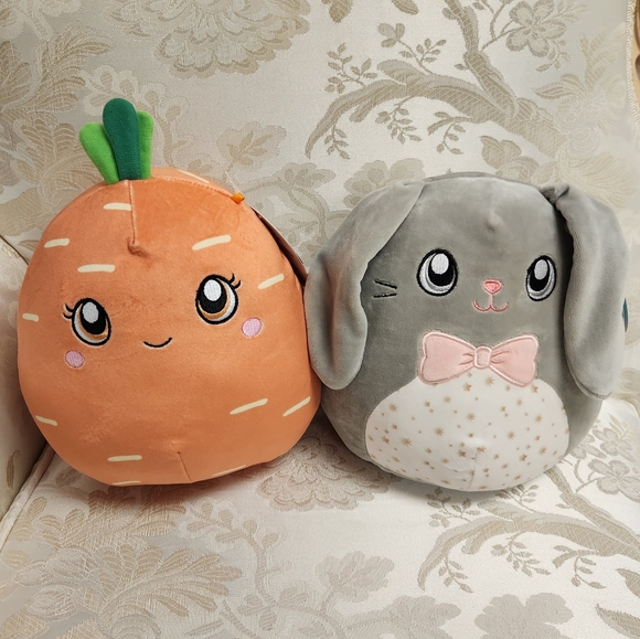 Squishmallows Easter Caroleena The Carrot & Blake The Bunny Rabbit Plush 8" - Picture 1 of 9